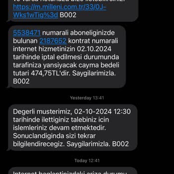 Millenicom'da İnternet ve Fatura Sorunları