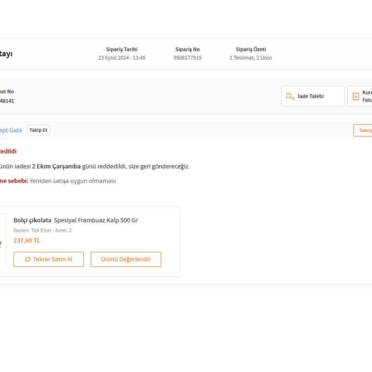 Bayat Çikolata ve İade Sorunu