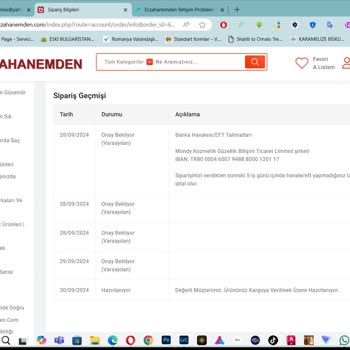Eczahanemden Sipariş İptali ve İletişim Sorunları