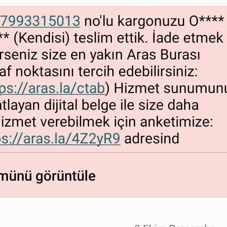 Teslim Edilmeyen Kargo ve Ulaşılamayan Şube