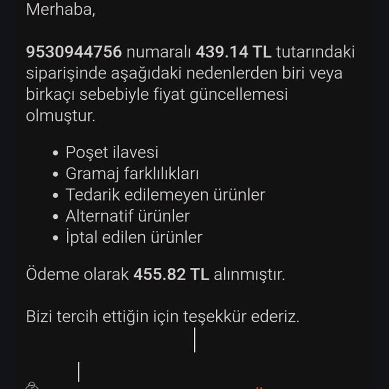 Trendyol Hızlı Market'te Fazla Ücret Çekimi Sorunu!