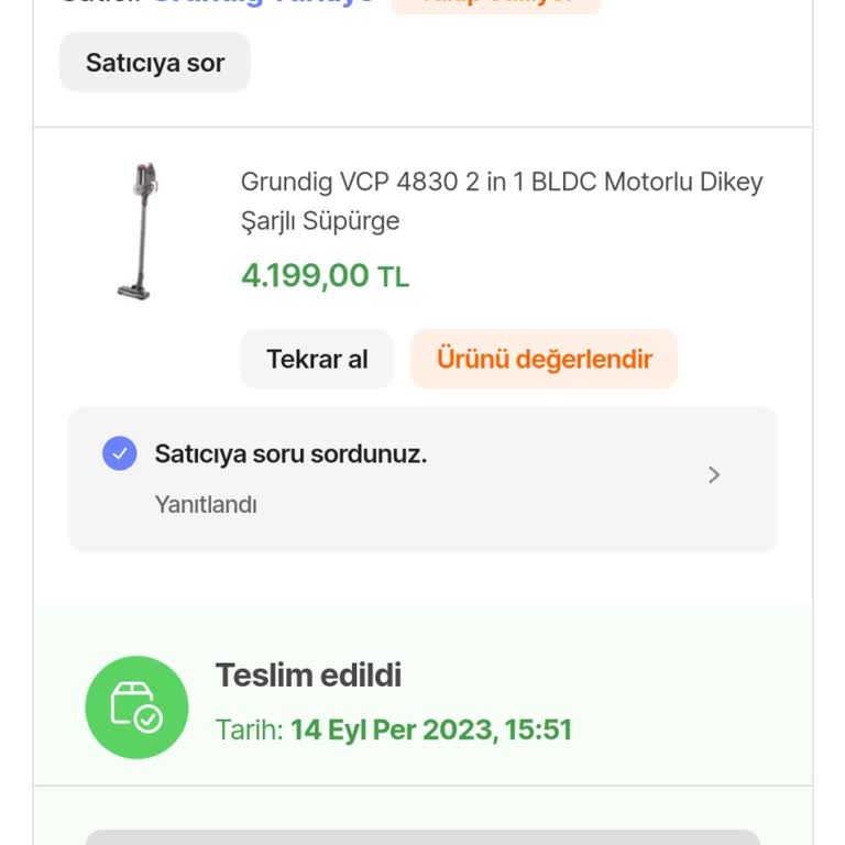 Grundig süpürge kötü koku yayarak hayal kırıklığı yarattı