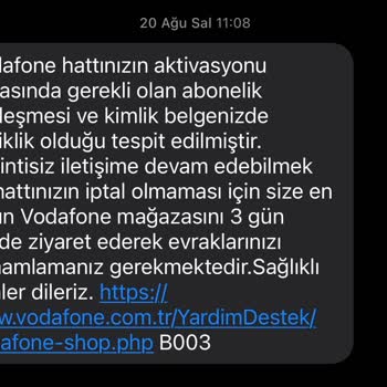 Vodafone Hattımda Sürekli Eksik Evrak Mesajları ve Yüksek Fatura Şoku
