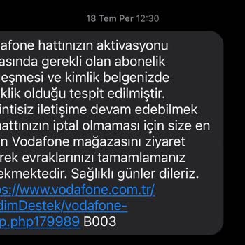 Vodafone Hattımda Sürekli Eksik Evrak Mesajları ve Yüksek Fatura Şoku
