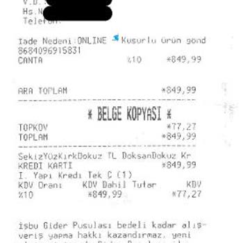 Kusurlu Ürün ve Eksik İade Ücreti Sorunu