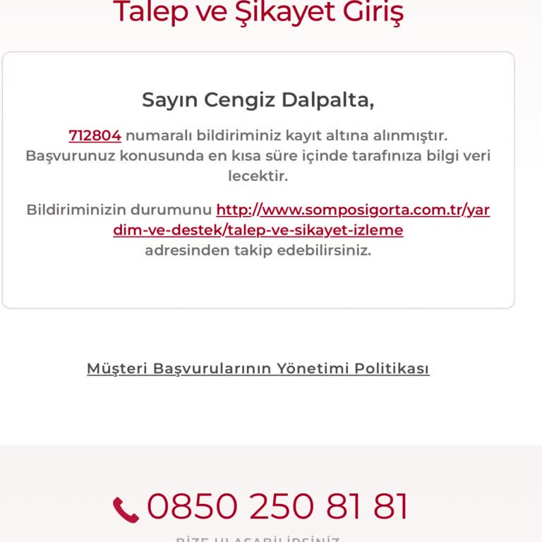 Eksperlik Ofisi İle İletişim Sorunu ve Eksik Hasar Ödemesi