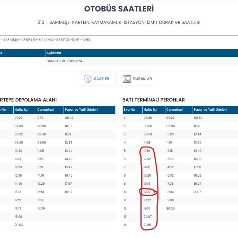 Otobüs Saatleri Çalışanları Mağdur Ediyor