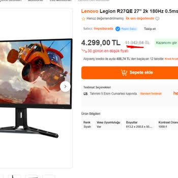 Yanıltıcı Fiyatlandırma ile İptal Edilen Monitör Siparişi