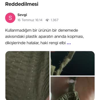 Trendyol'dan Kusurlu Ürün ve İade Sürecinde Yaşanan Hayal Kırıklığı