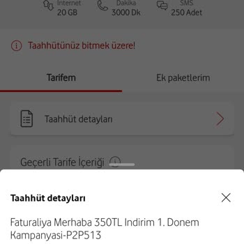Vodafone Faturama Yansıtılan Ek Masraflar