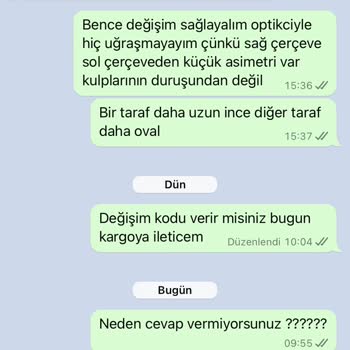 Defolu Prada gözlük ve yetersiz satış sonrası destek