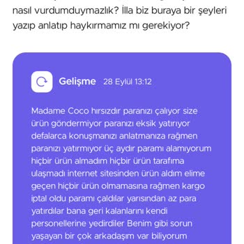 Madame Coco'dan Paramı Geri Alamıyorum!