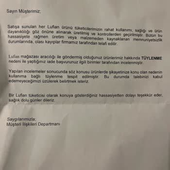 Lufian Pantolon Tüylenme Sorunu ve Müşteri Memnuniyetsizliği