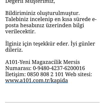 A101 Kapıda Teslimat Sorunu ve Müşteri Hizmetleri İletişimsizliği