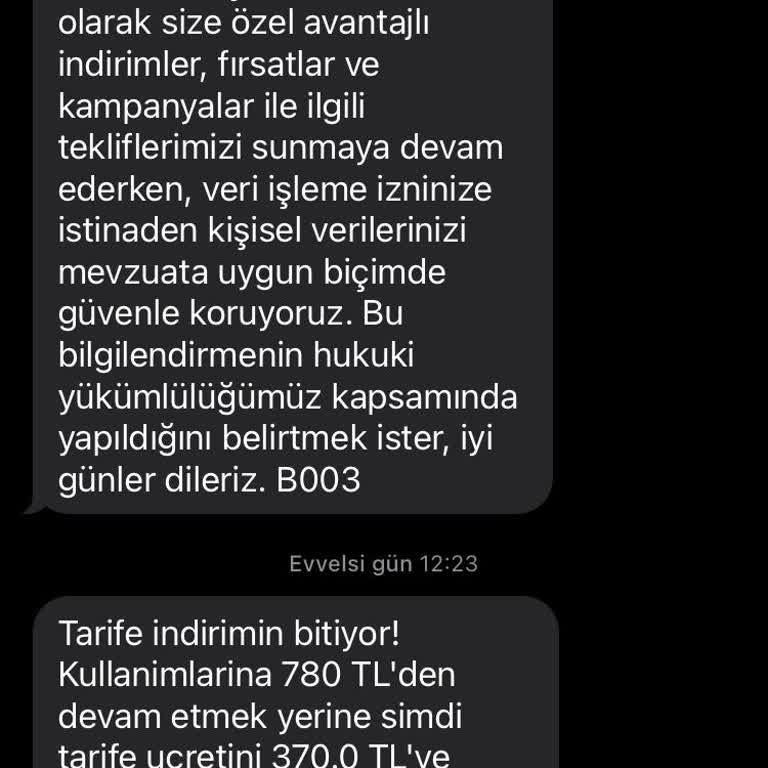 Vodafone'un Yanıltıcı Tarife Mesajı ve Müşteri Hizmetleri Sorunu