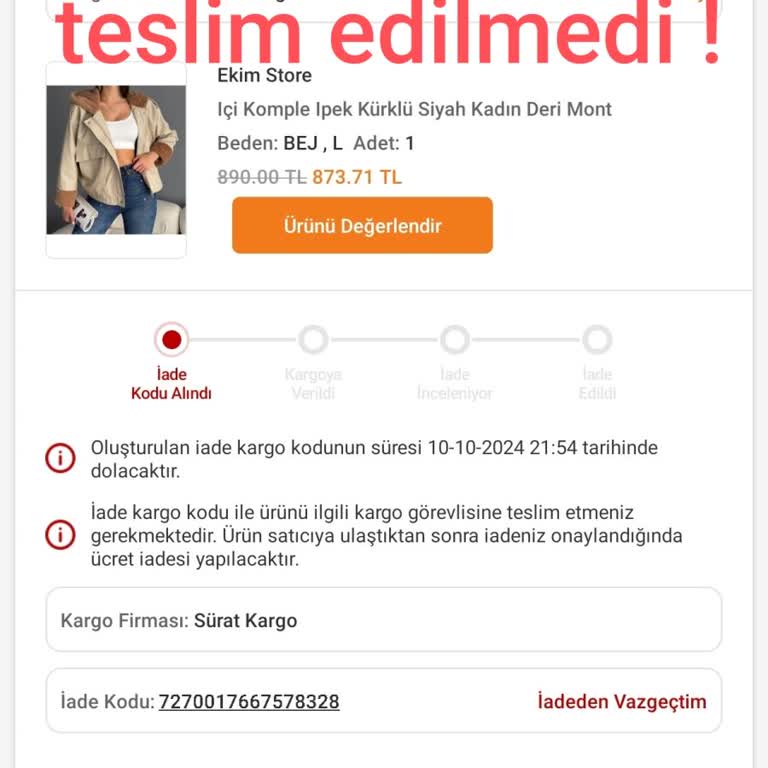 Yanlış Ürün Gönderimi ve Eksik Teslimat Sorunu