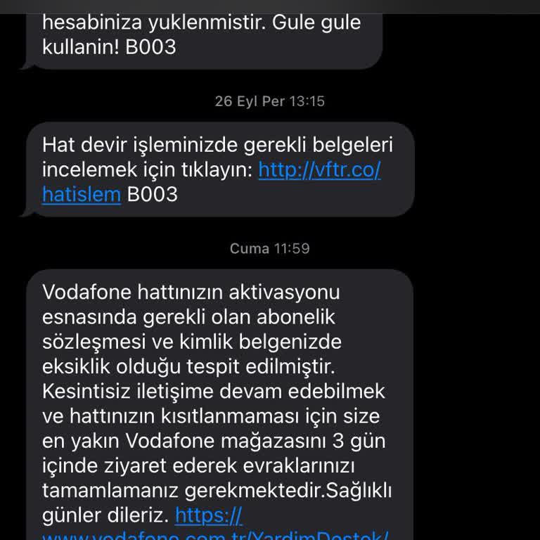 Vodafone Eksik Evrak Nedeniyle Hattım Kısıtlandı: Çözüm Bulamıyorum