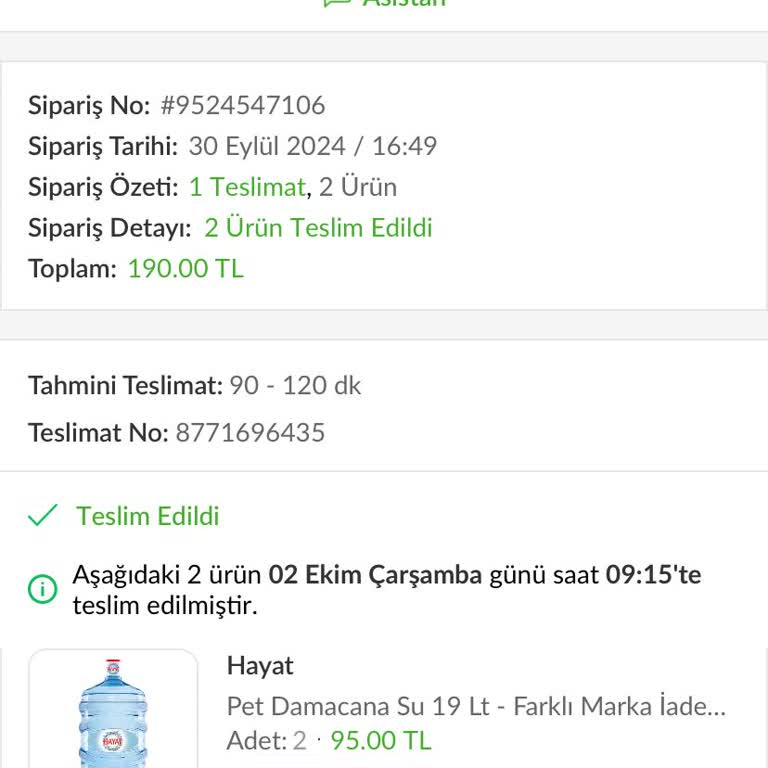 Teslim Edilmeyen Su Siparişi ve Yanıltıcı Müşteri Hizmetleri Deneyimi