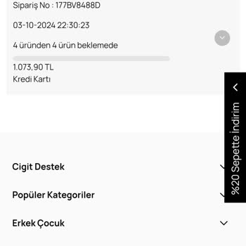 Cigit Mağazasında Sipariş İptal Sorunu