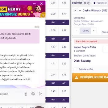 Bahis Sitesinin Haksız Kısıtlamaları ve Çekim Sorunları