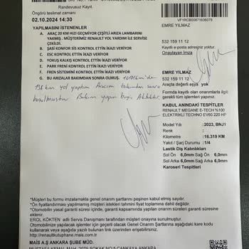 Renault bakımı sonrası araç arızası ve mağduriyet