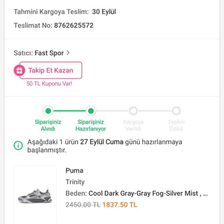 Kargoya Verilmeyen Ürün Sorunu