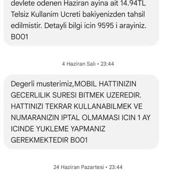 Kısa Sürede Hat İptali ve Yüksek Ücret Talebi