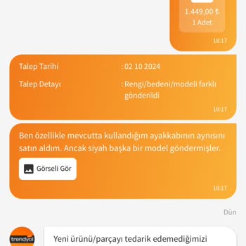 Yanlış Ürün Teslimatı ve Müşteri Hizmetleri Sorunu