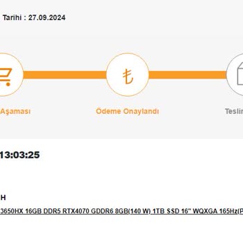 Acil İhtiyaç İçin Verilen Laptop Siparişi Stok Sorunu