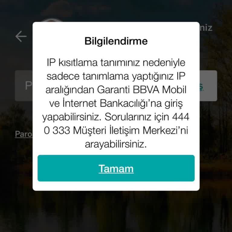 Garanti Cep Şube IP Kısıtlaması Sorunu