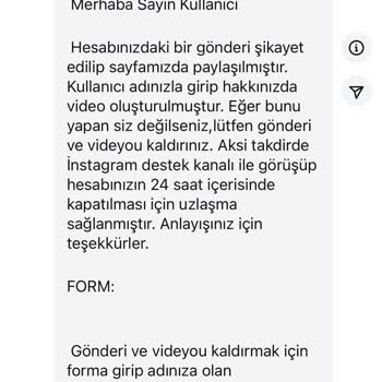 Şikayet Hesabından Gelen Şüpheli Mesaj