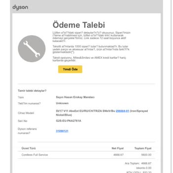 Dyson Servis Hizmetlerinde Şok Edici Ücret Talebi ve Zorunlu Paket Satışı