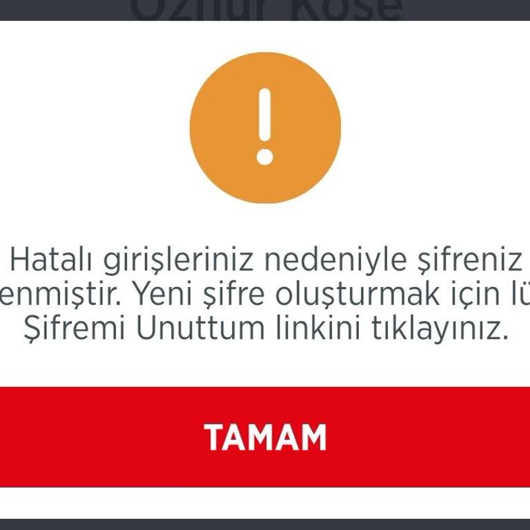 Mobil Uygulama Şifre Blokesi ve Erişim Sorunu