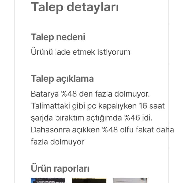 Kusurlu Laptop Bataryası İçin İade Sorunu