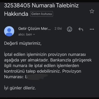 Getir'den Alınmayan Ürünün İadesi Yapılmıyor!