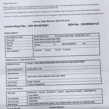 Lenovo Servisinde Ölü Piksel Sorunu ve Beklenmedik Masraf