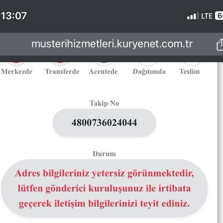 Adres Değişikliği Nedeniyle Teslim Edilemeyen Kart Sorunu