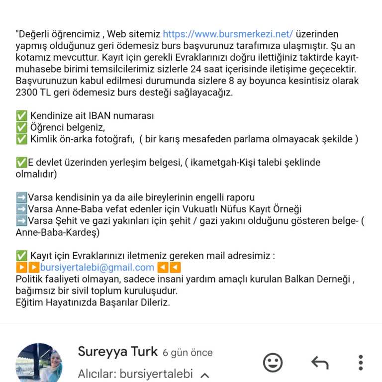 Burs Başvurumda Güvenlik Endişesi