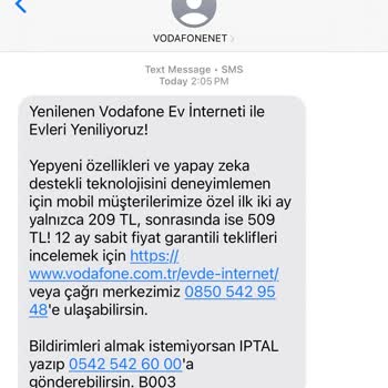 Vodafone Net Mesajlarından Kurtulmak İmkansız mı?