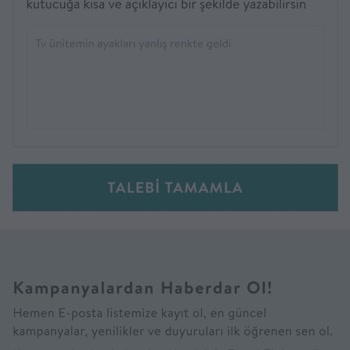 Yanlış Renk TV Ünitesi Ayakları ve Ulaşılamayan Müşteri Hizmetleri