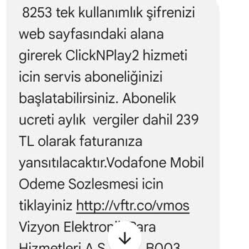 İzinsiz Başlatılan Abonelik Mesajı