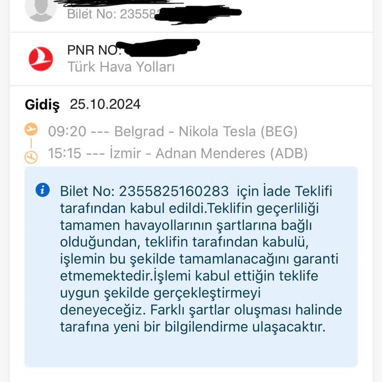 THY Bileti İptalinde Haksız Kesinti