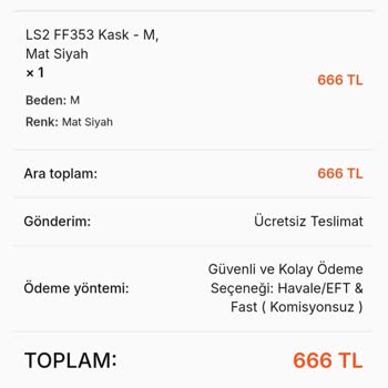 Kask Siparişim Gelmedi ve Web Sitesi Kapandı