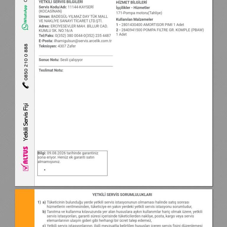 Altus Çamaşır Makinesi Sorunları ve Servis İlgisizliği