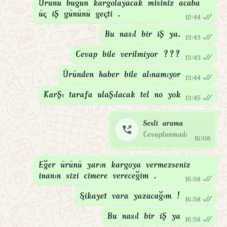 Taçev'den Alışverişte İletişim Sorunu ve Ürün Teslimatı Belirsizliği