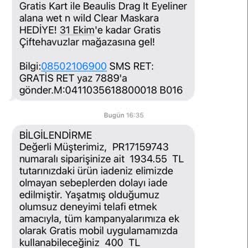Stok Problemi ve Yanıltıcı Bilgilendirme