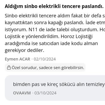 Paslanan Ürün ve İade Sorunları