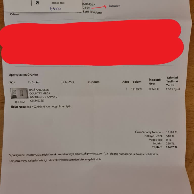 Vivense Teslimat Sorunu Ve Müşteri Memnuniyetsizliği!