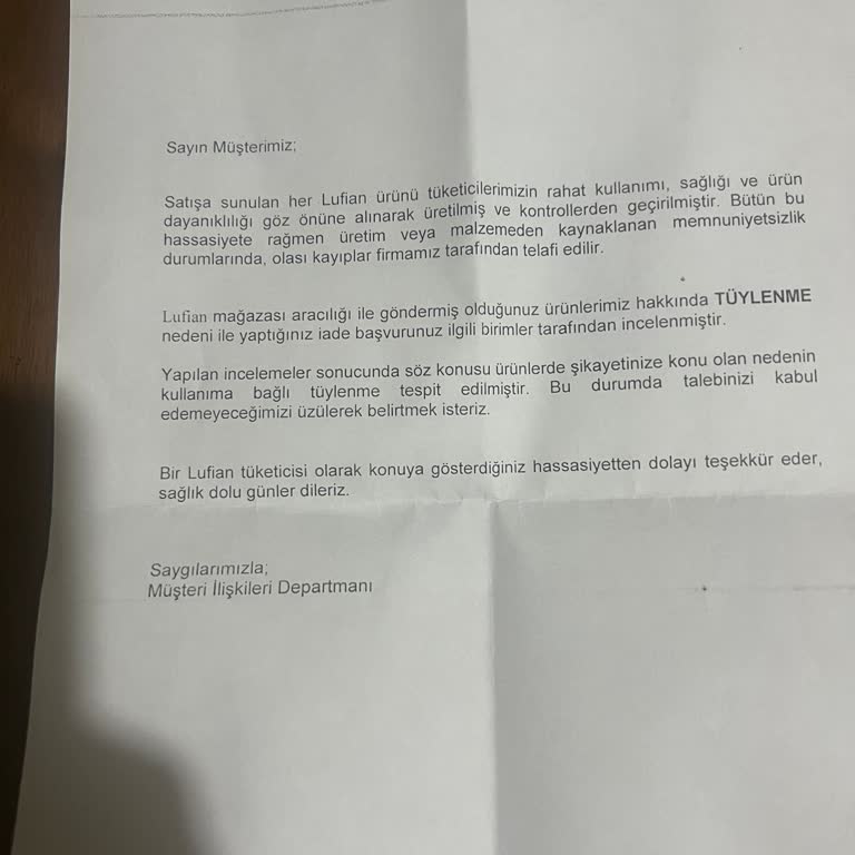 Lufian Mağazasında Garanti Hayal Kırıklığı