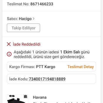 Havası İnen Ürün ve Değişim Talebi